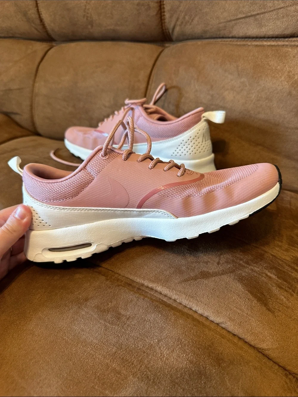 Nike Women's Pink and White Air Max-Style Athletic Sneakers - Picture 3 of 3